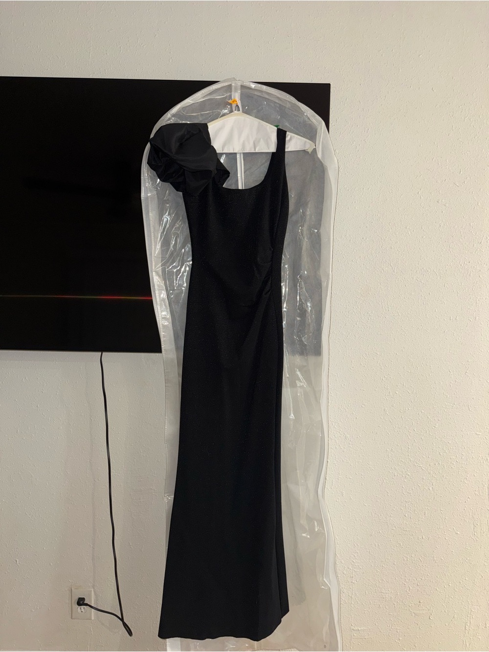 Chiara Boni Black One-Shoulder Gown with Statement Ruffle